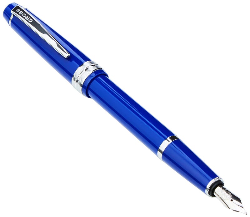 Cross Bailey Light Polished Resin Refillable Fountain Pen,Medium Nib, Includes Premium Gift Box - Blue - Image 1